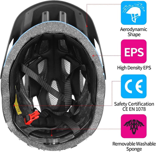 Thumbnail 4 de Bike Helmet Lightweight with Tail Light and Visor 57–61cm