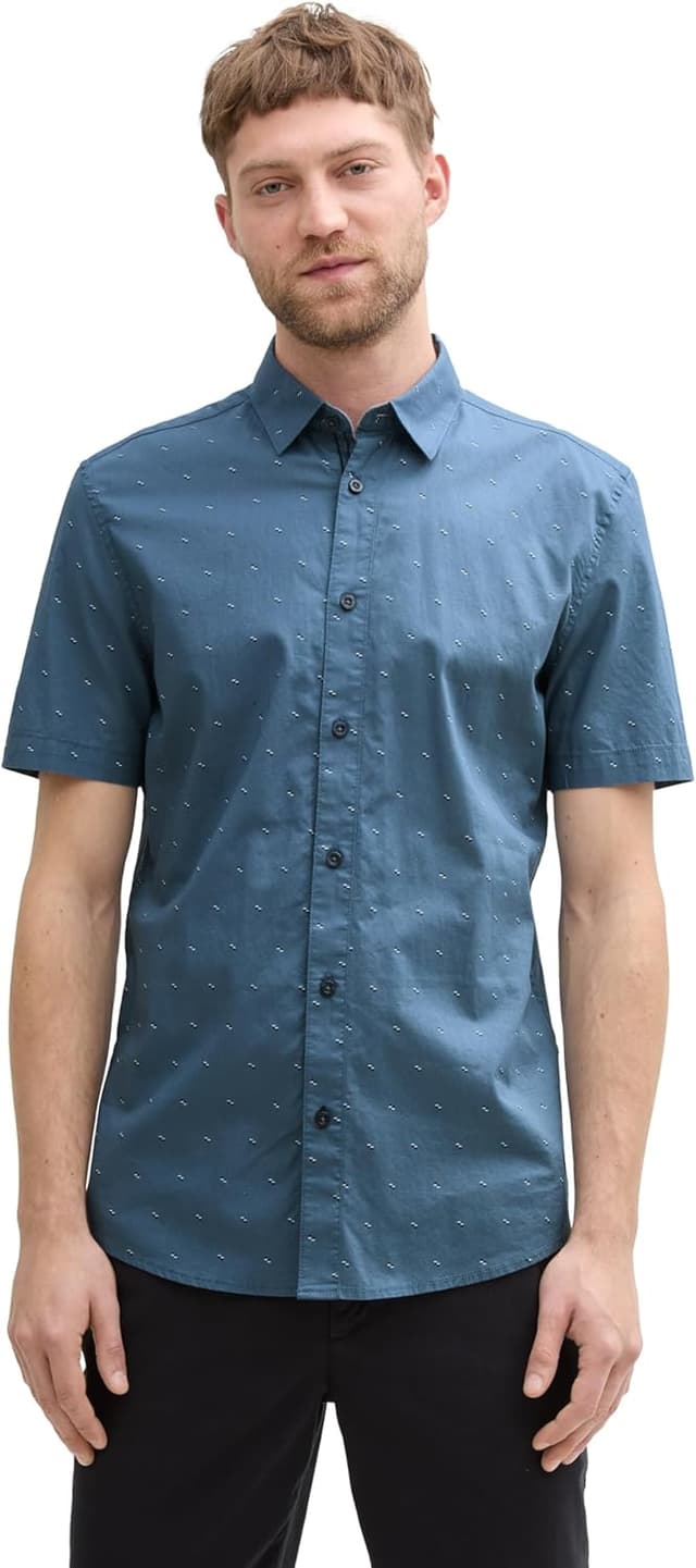 Detalle de TOM TAILOR 1046076 Camicia da uomo: comfort e vestibilità comoda per l’uso quotidiano