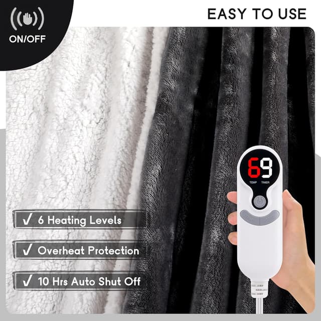 Detalle de Minervada Heated Blanket 72x84 Full Size