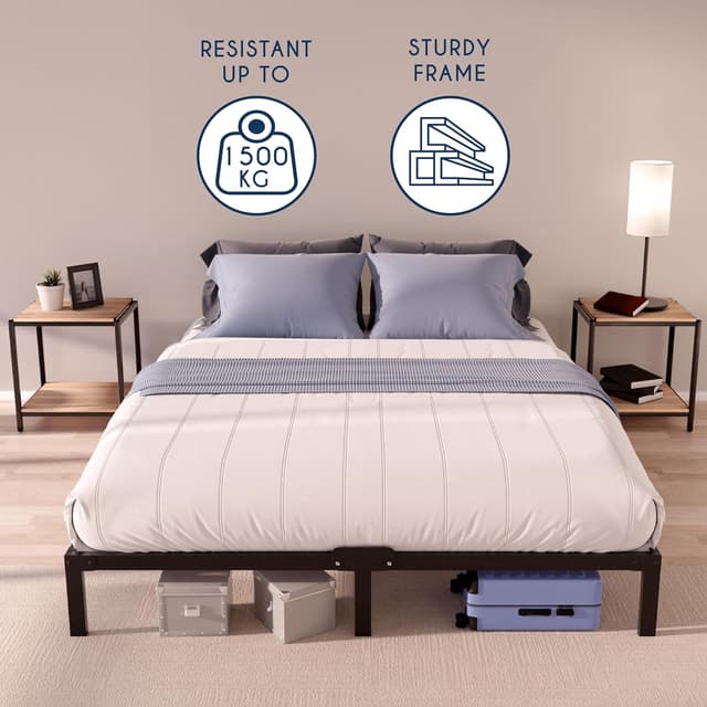 Detalle de Dreamzie Small Double Metal Bed Frame 120x200 with 35cm Storage