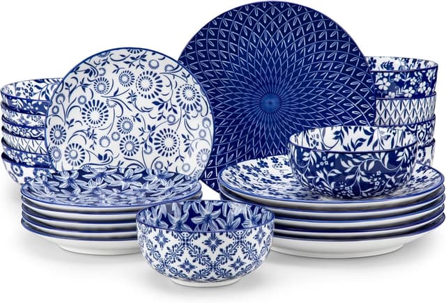 Imagen de vancasso SELENE 24-Piece Porcelain Dinnerware Set en OfertitasTOP
