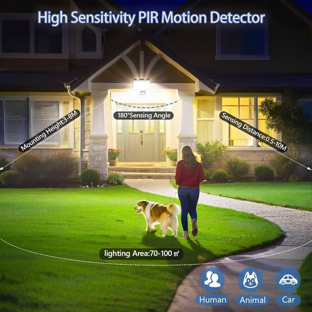 Thumbnail 2 de TASINUO LED Strahler 100W Bewegungsmelder IP67