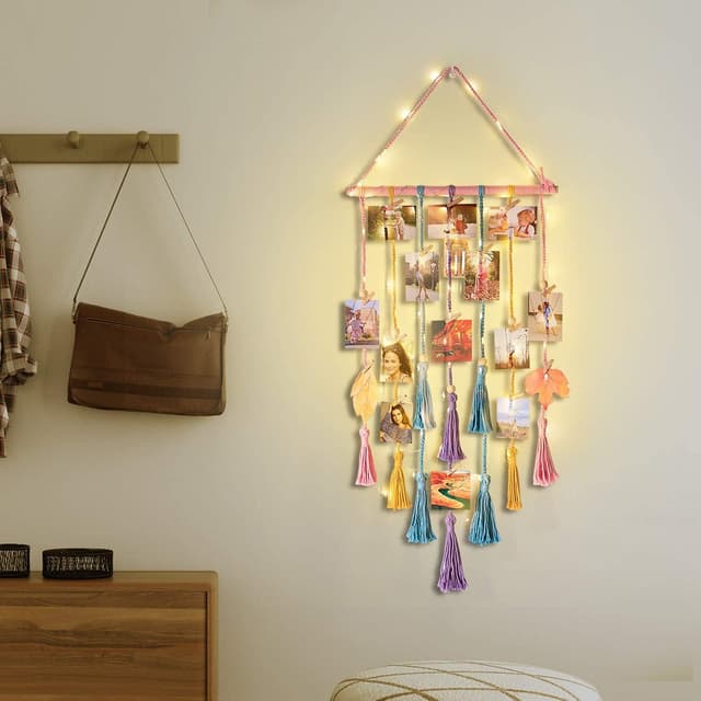 Thumbnail 6 de Homecor Hanging Macrame Photo Display with Remote Light
