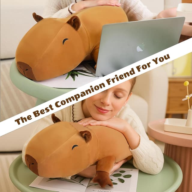 Detalle 2 de Finebee Weighted Capybara Stuffed Animal (23.6-inch, 3.1 lbs) — Weighted Capybara Plush Pillow Gift