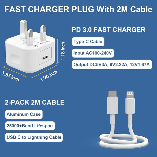 Thumbnail 6 de Apple iPhone 20W Fast Charger with 2m cable