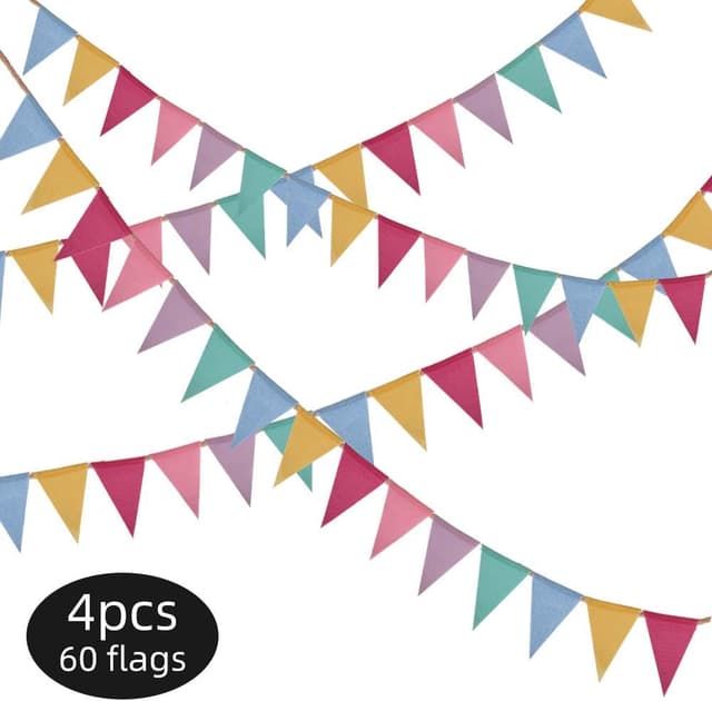 Detalle de Crislove Wimpelkette 5M Mehrfarbig Dreieck-Flaggen
