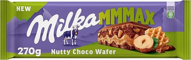Imagen de Milka MMMAX Nutty Chocolate con Avellanas y Barquillo 🍫 270g en OfertitasTOP