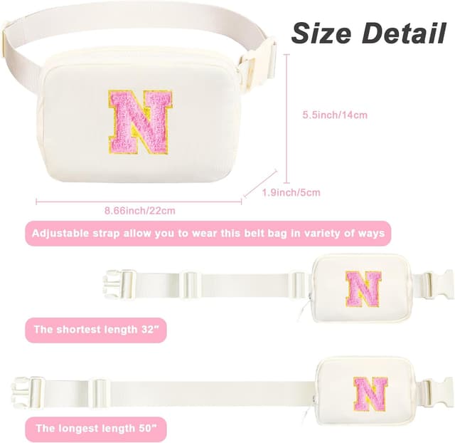 Detalle de Initial Cross Body Bag Fanny Pack Gift Set (6-piece) for Girls & Teenagers