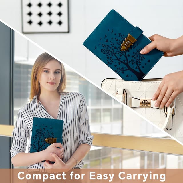 Detalle 2 de Herzförmiges Baum Tagebuch mit Schloss