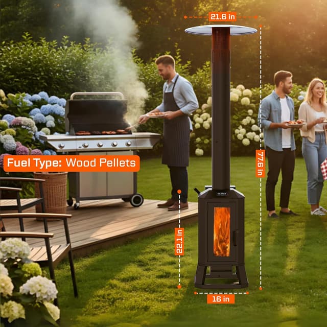 Thumbnail 4 de 70,000 BTU Wood Pellet Patio Heater ⚡