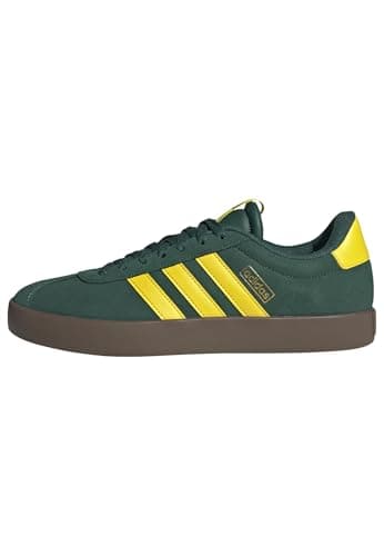Detalle de adidas Hombre VL Court 3.0 de piel con cordones en Collegiate Green/Yellow/Gold Metallic (talla 45 1/3 EU)