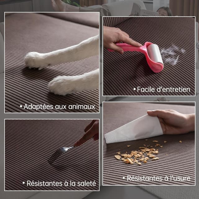 Detalle de OHSIO housse de coussin de canapé extensible antidérapante (marron) taille XL