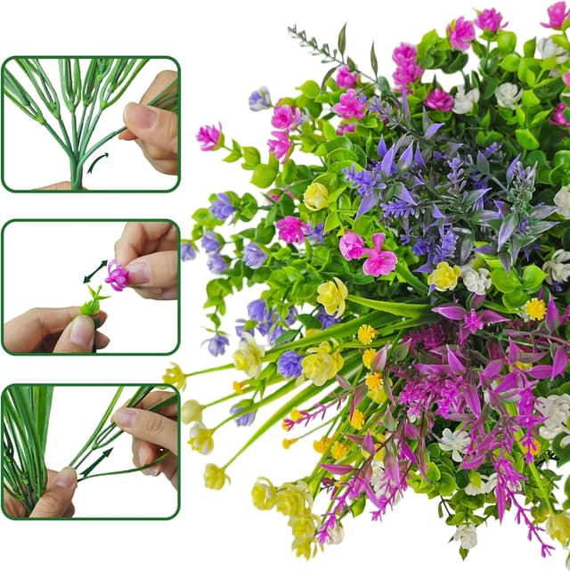 Thumbnail 2 de LuckyCao Künstliche Blumen 9 Bündel