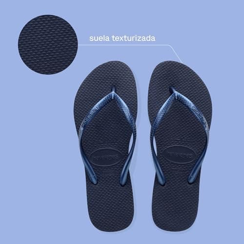 Detalle de Havaianas Slim para mujer: chanclas elegantes con suela texturizada para agarre
