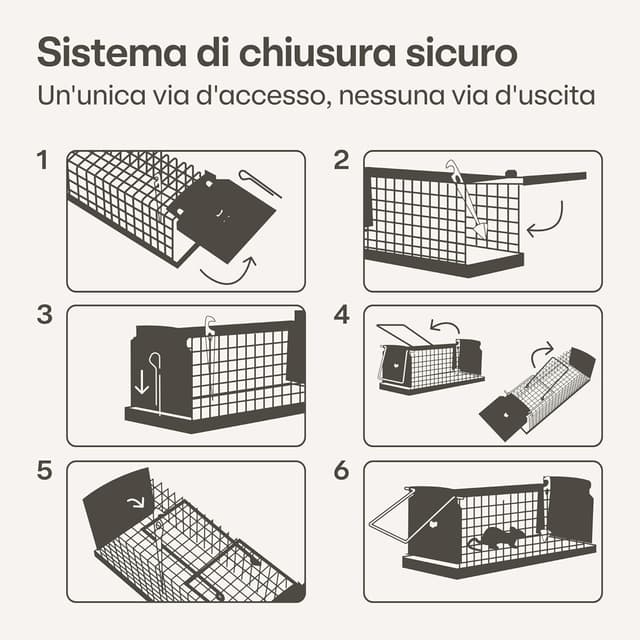 Thumbnail 5 de Praknu Trappola per topi viva 4 pezzi 🐭