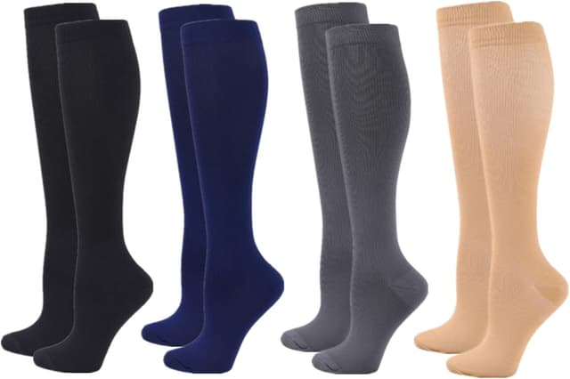 Detalle de Zingso 20–25mmHg Compression Socks for Women & Men (2/3/4/6 pairs), Knee High