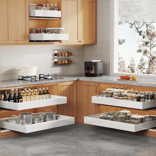 Thumbnail 6 de Seinloes 4-Pack Expandable Pull-Out Cabinet Organizer (15.1"–26.3" Wide, Up to 21" Deep)