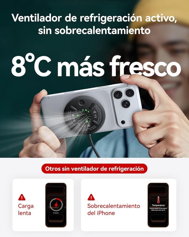 Detalle 2 de INIU Cargador Inalámbrico 15W carga rápida