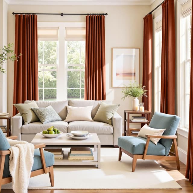 Thumbnail 6 de Lazzzy Burnt Orange Velvet Blackout Curtains (2 Panels) — Thermal Insulated 52 x 90 Inch, Back Tab Style