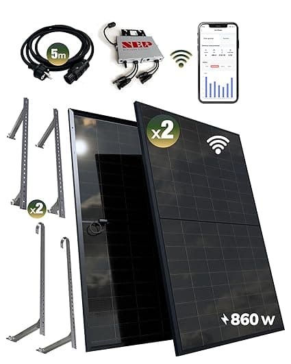 Detalle de ESUNRA Kit Solar Balcón 800W 🌞 Bifaciales, Plug & Play