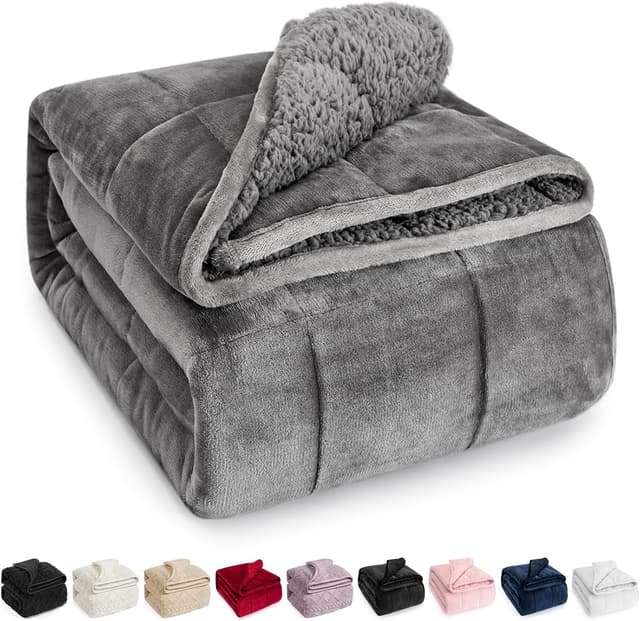 Detalle de Wemore Sherpa Fleece Weighted Blanket 15 lbs