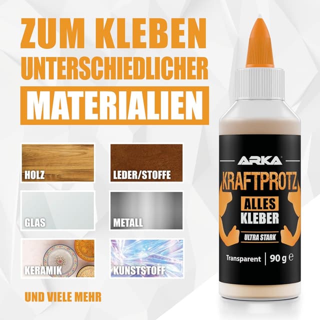 Detalle de Alleskleber 100 ml – extra stark, schnell trocknend und flexibel (transparent) für Holz, Metall, Kunststoff, Textil & Papier
