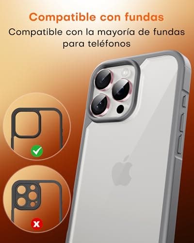 Thumbnail 6 de TOCOL Protection d'objectif iPhone 16 Pro Max, verre trempé HD, anti-buée, rose ⚙