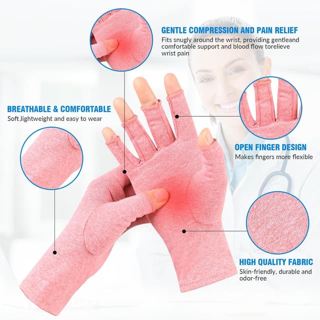 Detalle 2 de AovYoo guantes sin dedos 2 pares para artritis