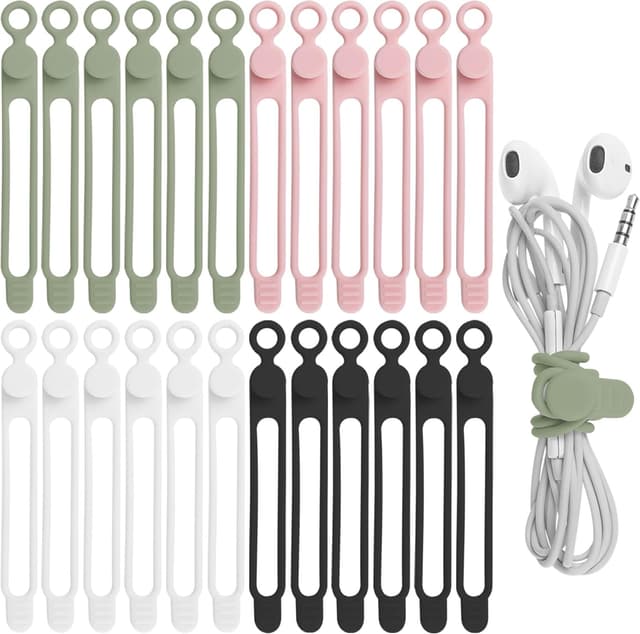 Imagen de Nearockle 24Pcs Silicone Cable Straps 4.2-Inch en OfertitasTOP
