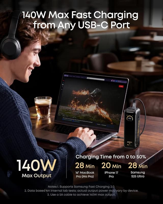 Detalle 2 de Anker Prime Power Bank Black Myth: Wukong Edition (20,100mAh, 220W, 3-Port)