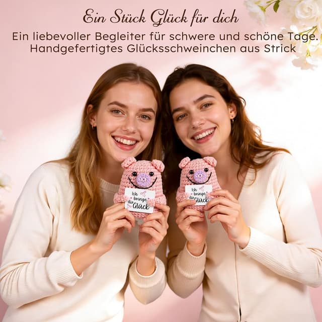 Detalle de Giftota Geschenkset für Frauen – Glücksschwein Self Care Wellness Geschenkbox mit Schleifen-Glasbecher & Duftkerze