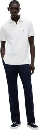 Detalle de Tommy Hilfiger Polo de Manga Corta para Hombre 1985 Regular Fit en Blanco (White) – algodón orgánico