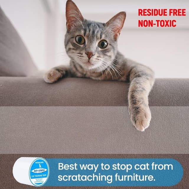 Detalle de Petslucent Cat Scratch Deterrent Sticky Paws Tape (Blue) – double-sided furniture protector & training tape