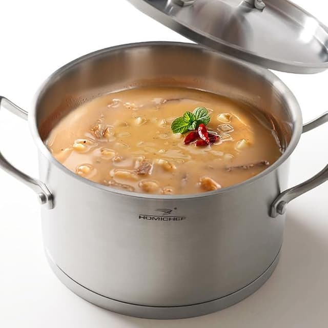 Imagen de HOMICHEF Matte Olla de Acero Inoxidable 3.2L Sin Níquel en OfertitasTOP
