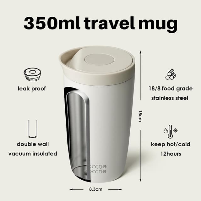 Detalle de BOTTLE BOTTLE Thermobecher 350 ml – Isolierbecher grau