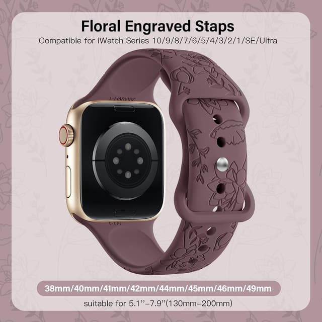 Detalle de Yoohoo Floral Strap for Apple Watch, Purple