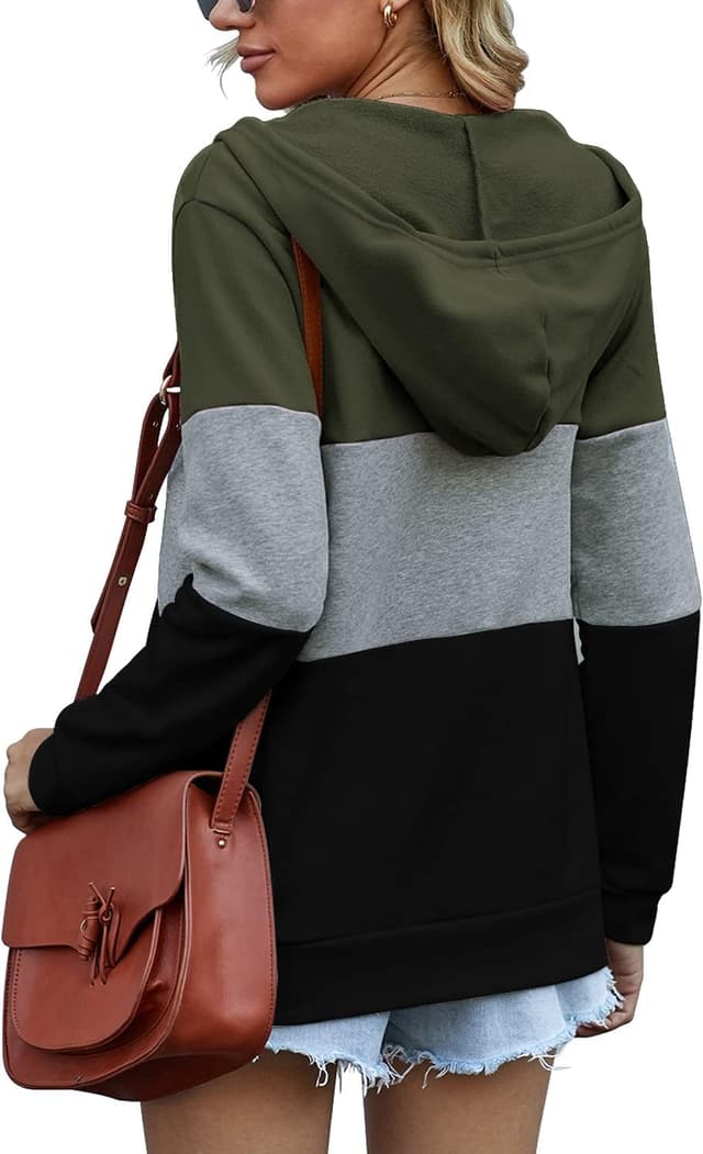 Detalle de iChunhua Women’s Zip-up Long Sleeve Hooded Hoodie Sweatshirt with Pockets