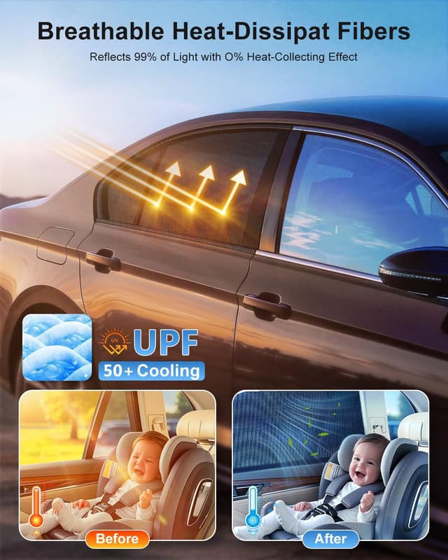 Detalle de PEMOTech car window shades 2 pack 39.8in