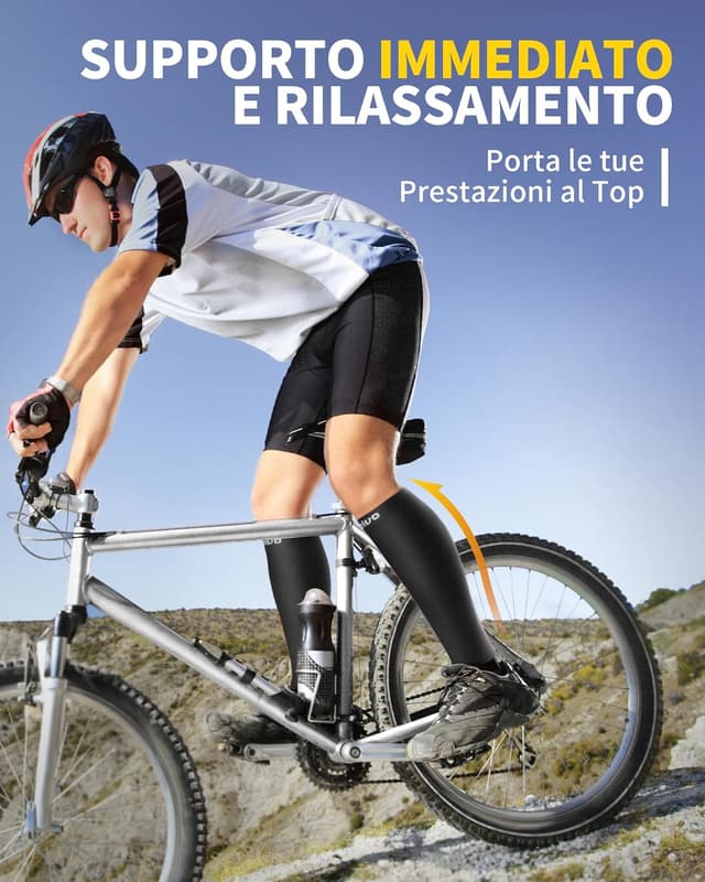 Detalle de CAMBIVO Polpaccera Compressione uomo/donna: gambaletti con compressione graduata (2 paia) senza piede