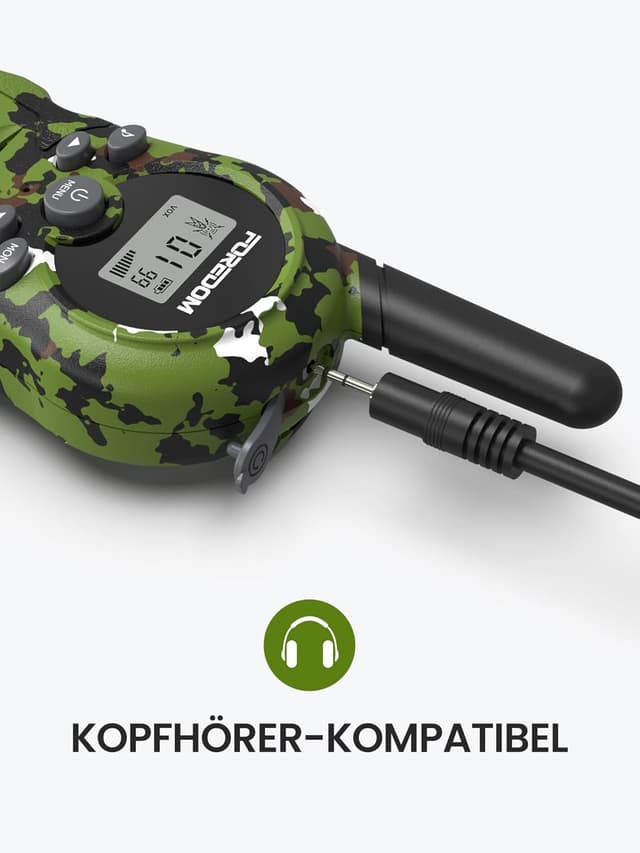 Detalle de FOREDOM Kinder-Walkie-Talkies Funkgeräte-Set (3er Set) für 3–12 Jahre mit 8 Kanälen, bis zu 3 km Reichweite
