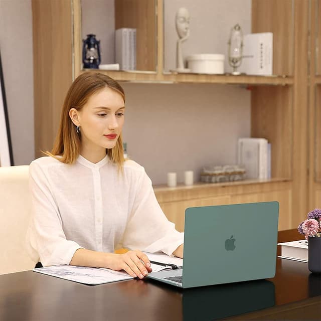 Detalle 2 de MOSISO Compatible MacBook Air 13-inch Case (A2179 / A1932) with Keyboard Cover, Screen Film & Storage Bag, Midnight Green