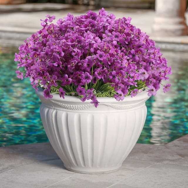 Thumbnail 6 de Satefello 20 Bundles UV-Resistant Artificial Flowers for Outdoor Planters (Purple)