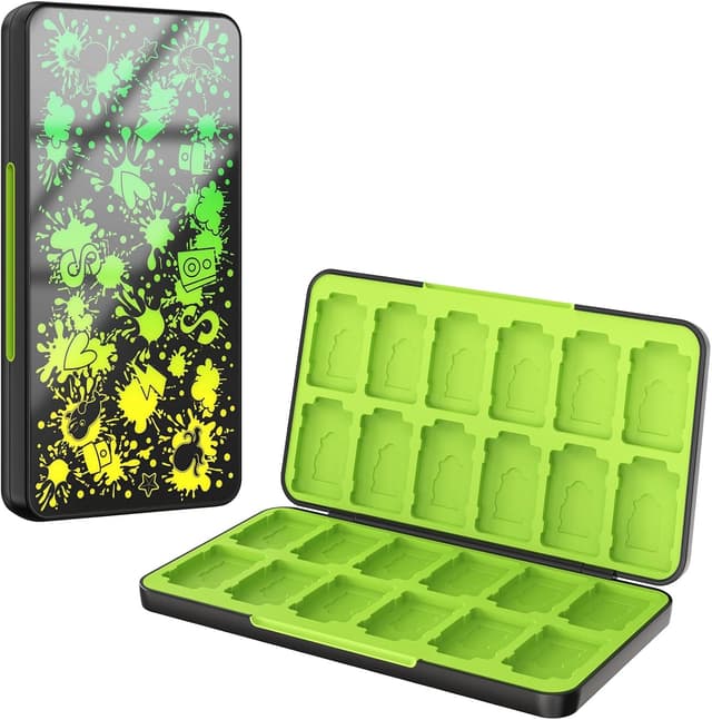 Detalle de MoKo Spiel-Aufbewahrungsbox für Nintendo Switch 2 / Switch OLED / Switch Lite – Organizer mit 24 Fächern