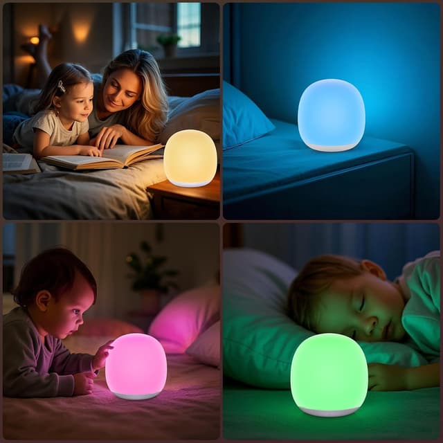 Thumbnail 6 de Tyute LED Night Light for Kids – USB Rechargeable Touch Lamp with Warm White & 7 RGB Colours