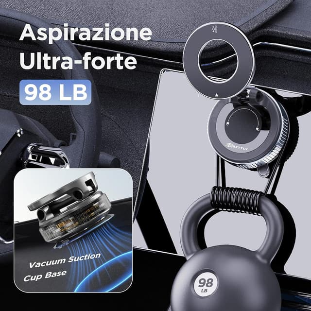 Detalle 2 de MSXTTLY Vmag-S1 supporto magnetico auto per iPhone e Android