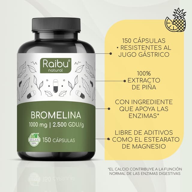 Thumbnail 3 de Bromelina 1000 mg 🌿 - 150 Cápsulas Veganas Digestivas