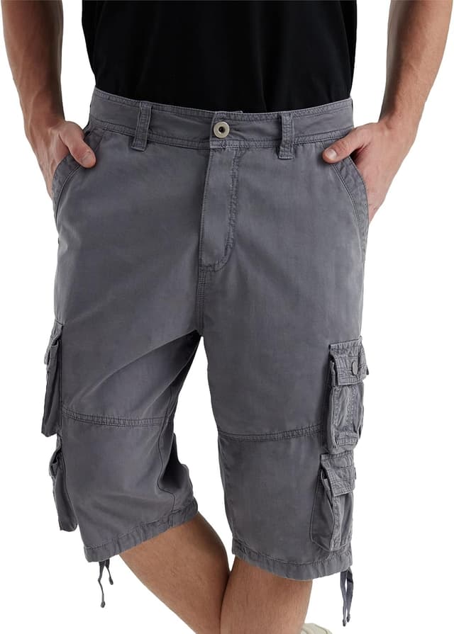 Detalle de YGREYG Men’s Cargo Shorts Long Capri (Below-The-Knee) Relaxed Fit with Pockets