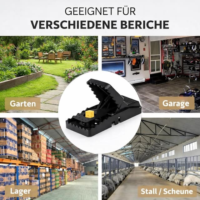 Detalle de XXL Rattenfalle 21 cm (2er Pack) – große Schlagfalle für Ratten, wiederverwendbar