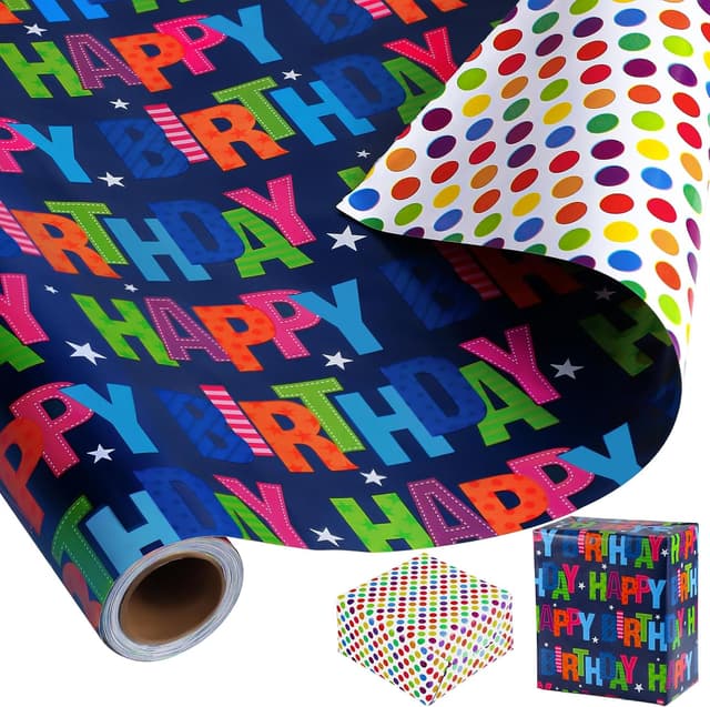 Imagen de woric 11m x 43cm Birthday Wrapping Paper roll en OfertitasTOP