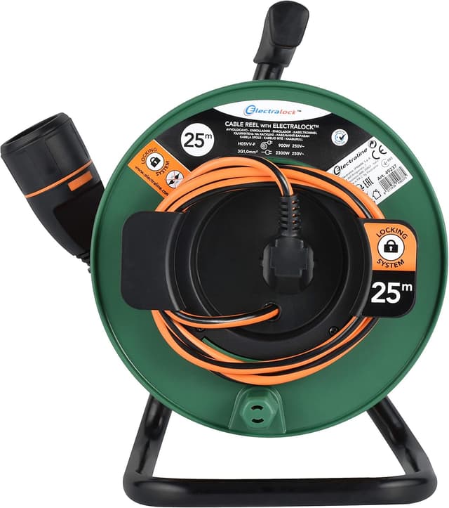 Detalle 2 de Electraline 49237 Avvolgicavo con Prolunga Elettrica da Giardino 25M